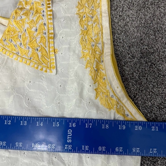 Cotton embroidered dress and scarf set S/M - Picture 9 of 10